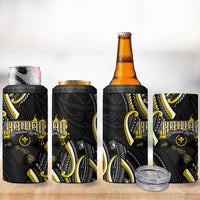 Traditional Art Hawaiian Kakau Tattoos 4 in 1 Can Cooler Tumbler Yellow Color LT03 - Polynesian Pride