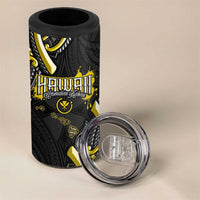 Traditional Art Hawaiian Kakau Tattoos 4 in 1 Can Cooler Tumbler Yellow Color LT03 - Polynesian Pride