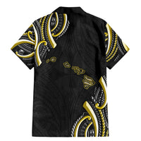 Traditional Art Hawaiian Kakau Tattoos Family Matching Mermaid Dress and Hawaiian Shirt Yellow Color LT03 - Polynesian Pride