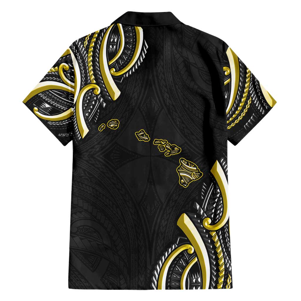 Traditional Art Hawaiian Kakau Tattoos Family Matching Short Sleeve Bodycon Dress and Hawaiian Shirt Yellow Color - Polynesian Pride