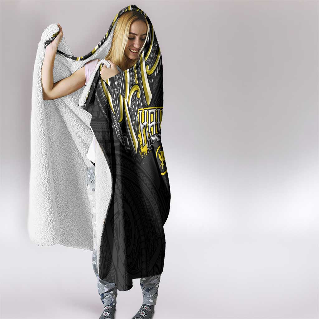 Traditional Art Hawaiian Kakau Tattoos Hooded Blanket Yellow Color - Polynesian Pride