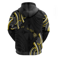 Traditional Art Hawaiian Kakau Tattoos Hoodie Yellow Color - Polynesian Pride