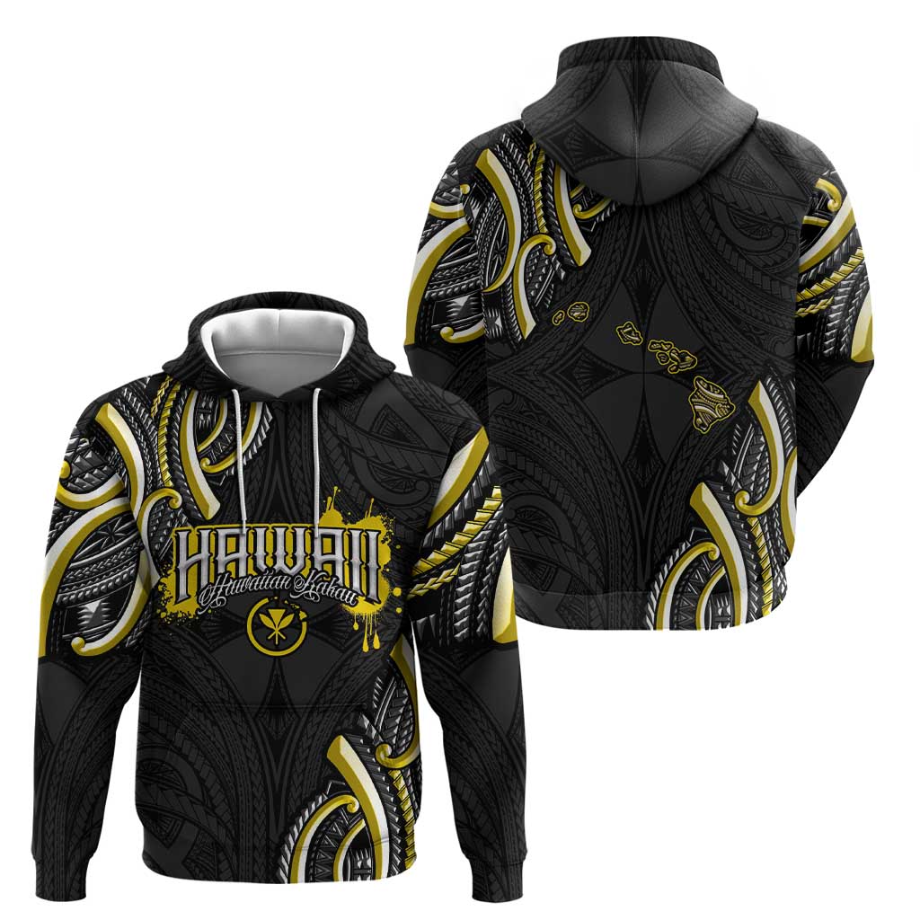 Traditional Art Hawaiian Kakau Tattoos Hoodie Yellow Color - Polynesian Pride