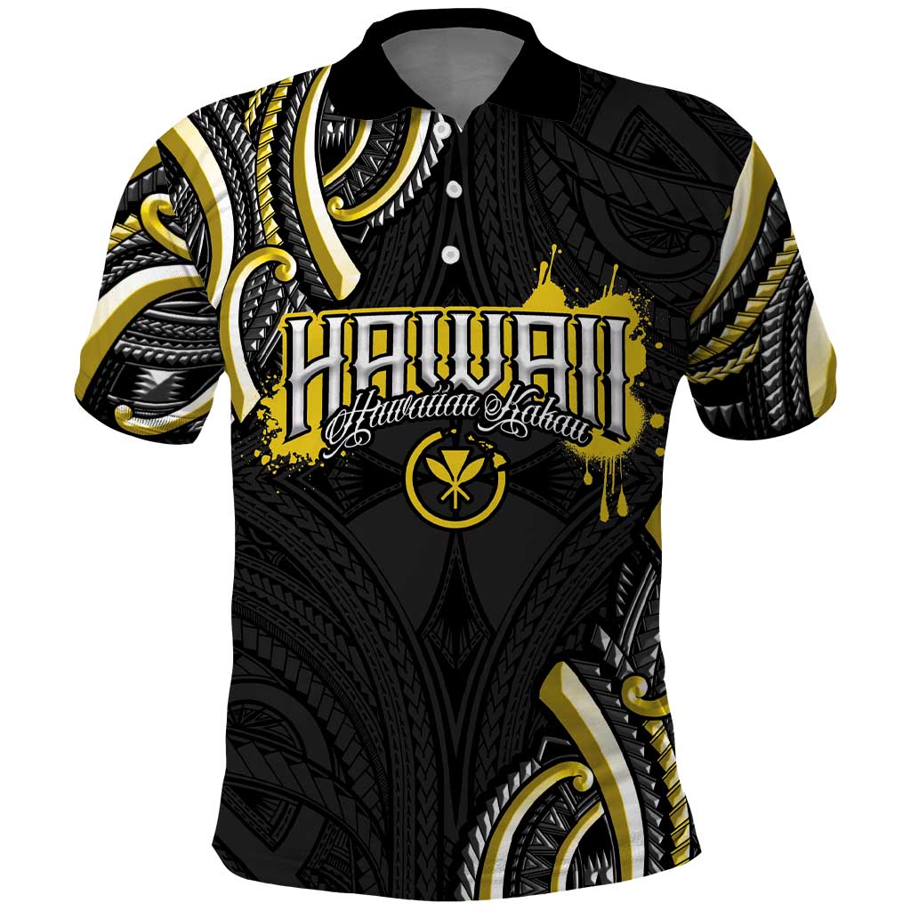 Traditional Art Hawaiian Kakau Tattoos Polo Shirt Yellow Color - Polynesian Pride