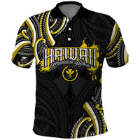 Traditional Art Hawaiian Kakau Tattoos Polo Shirt Yellow Color - Polynesian Pride
