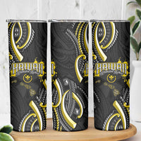 Traditional Art Hawaiian Kakau Tattoos Skinny Tumbler Yellow Color LT03 - Polynesian Pride
