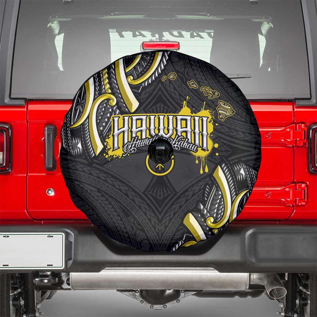 Traditional Art Hawaiian Kakau Tattoos Spare Tire Cover Yellow Color - Polynesian Pride