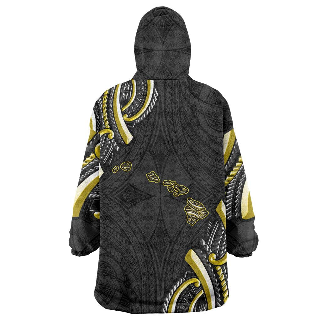 Traditional Art Hawaiian Kakau Tattoos Wearable Blanket Hoodie Yellow Color LT03 - Polynesian Pride