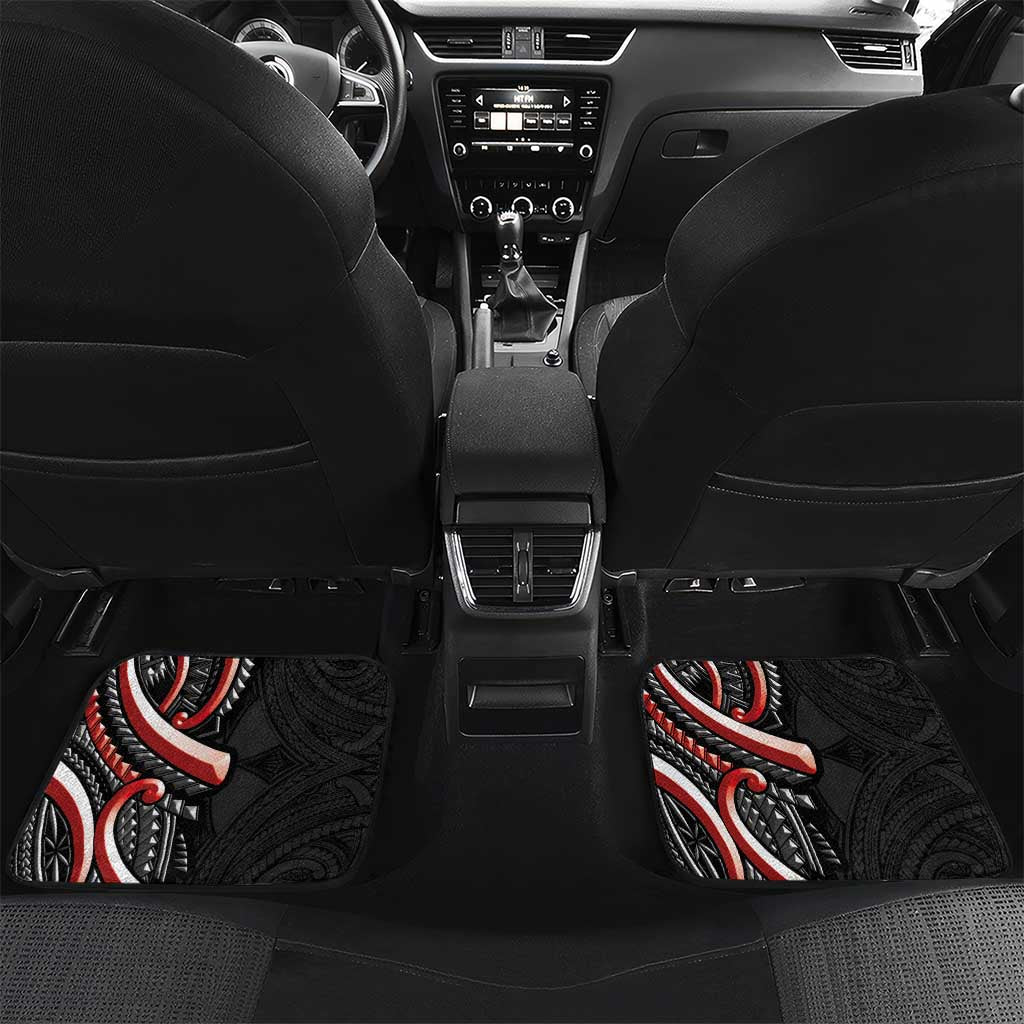 Traditional Art Hawaiian Kakau Tattoos Car Mats Red Color - Polynesian Pride