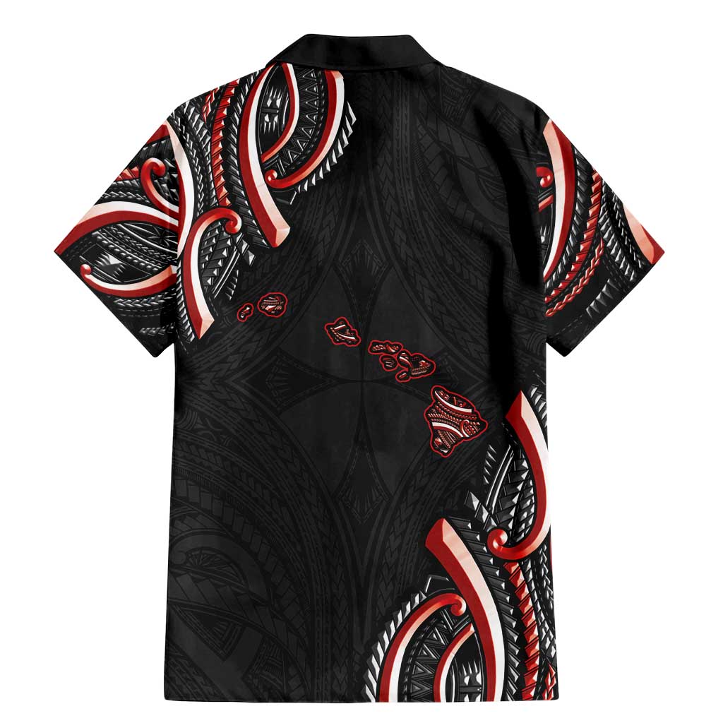 Traditional Art Hawaiian Kakau Tattoos Family Matching Mermaid Dress and Hawaiian Shirt Red Color LT03 - Polynesian Pride
