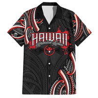 Traditional Art Hawaiian Kakau Tattoos Family Matching Short Sleeve Bodycon Dress and Hawaiian Shirt Red Color - Polynesian Pride