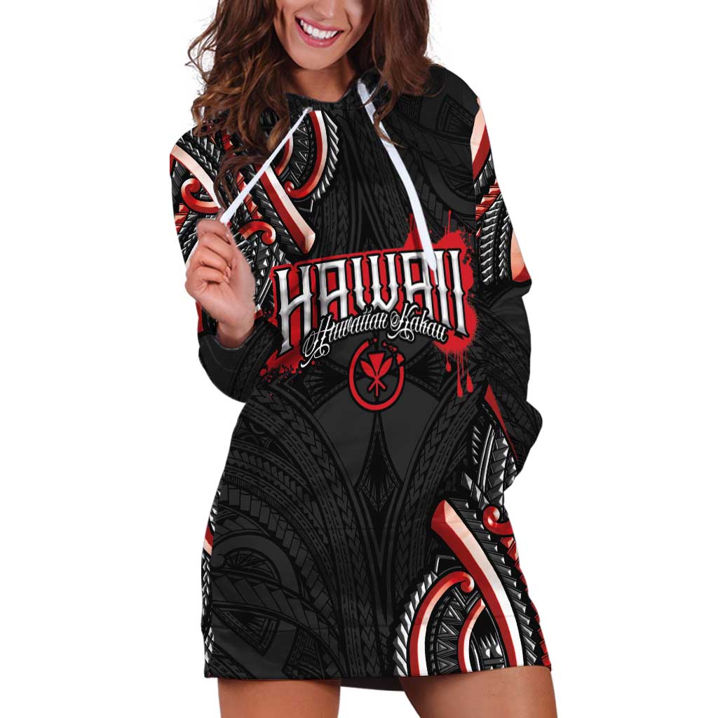 Traditional Art Hawaiian Kakau Tattoos Hoodie Dress Red Color LT03 Red - Polynesian Pride