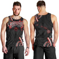 Traditional Art Hawaiian Kakau Tattoos Men Tank Top Red Color - Polynesian Pride