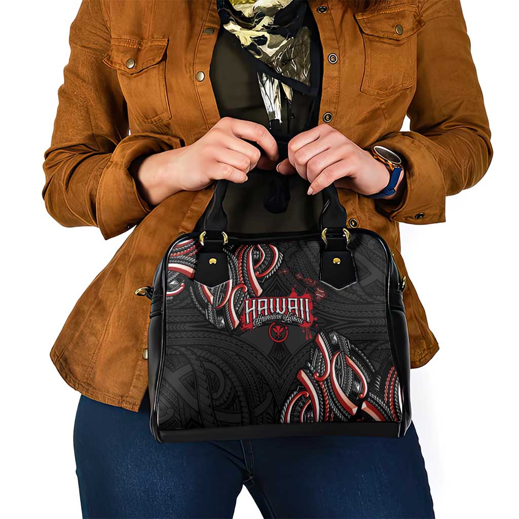 Traditional Art Hawaiian Kakau Tattoos Shoulder Handbag Red Color - Polynesian Pride