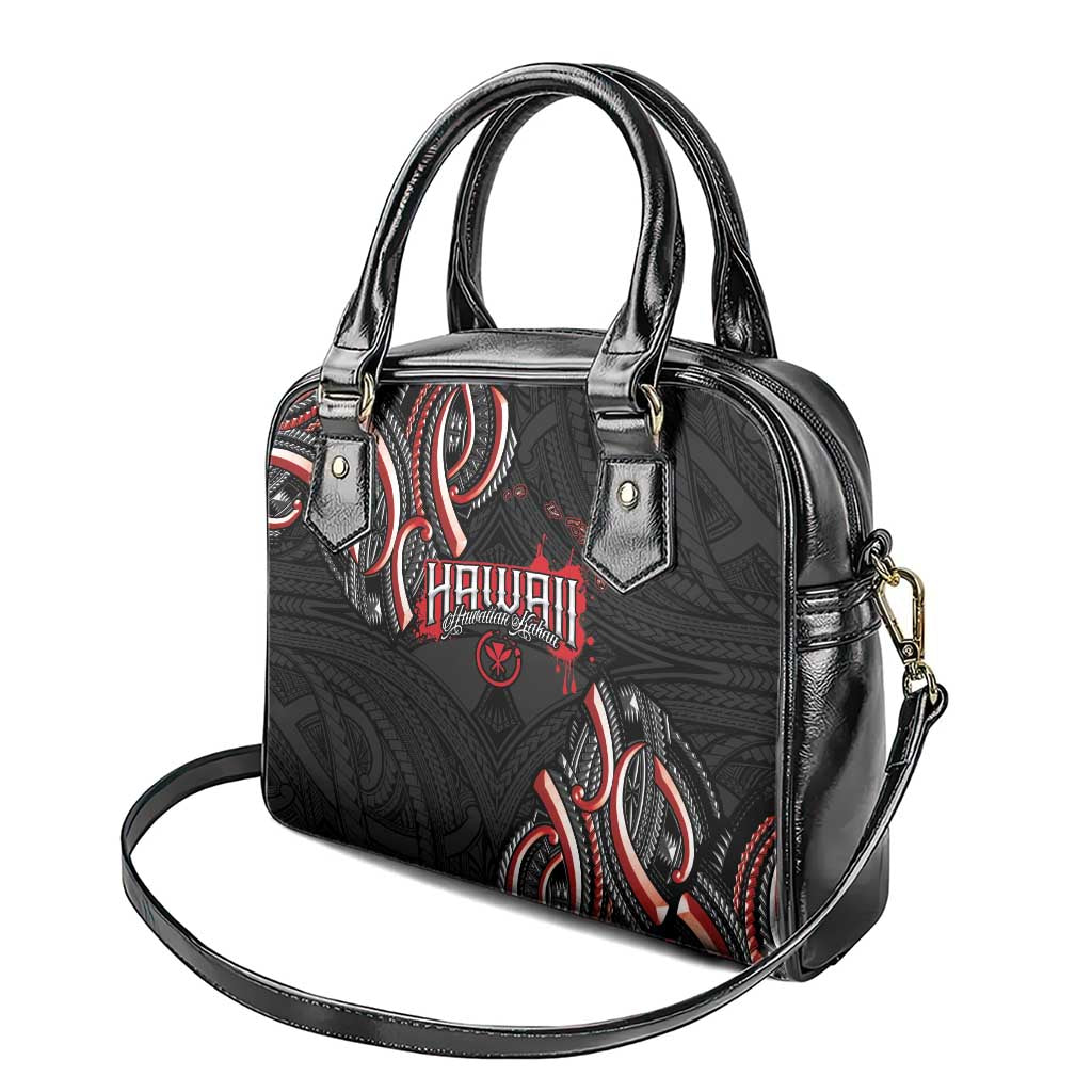 Traditional Art Hawaiian Kakau Tattoos Shoulder Handbag Red Color - Polynesian Pride