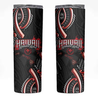 Traditional Art Hawaiian Kakau Tattoos Skinny Tumbler Red Color LT03 Red - Polynesian Pride