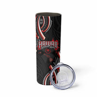 Traditional Art Hawaiian Kakau Tattoos Skinny Tumbler Red Color LT03 - Polynesian Pride