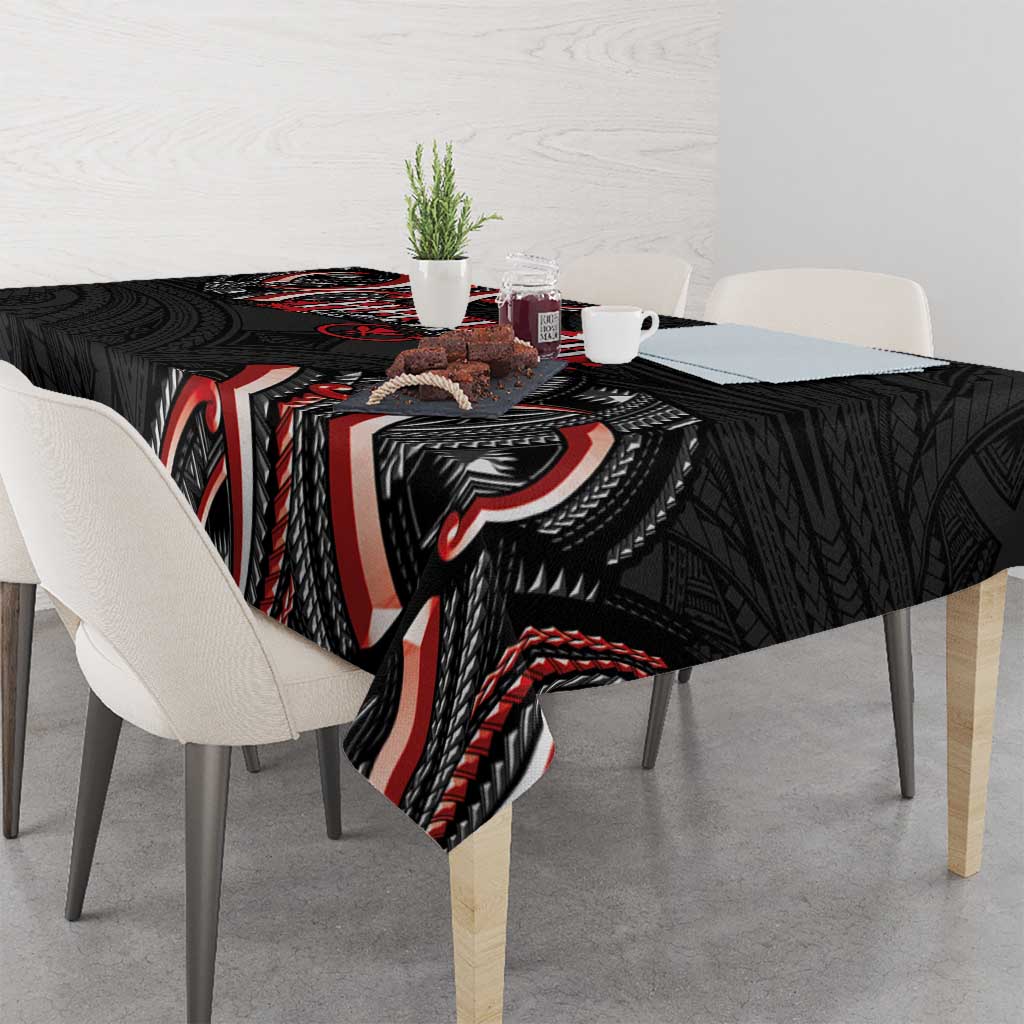Traditional Art Hawaiian Kakau Tattoos Tablecloth Red Color - Polynesian Pride