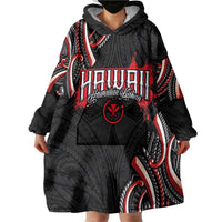 Traditional Art Hawaiian Kakau Tattoos Wearable Blanket Hoodie Red Color LT03 - Polynesian Pride