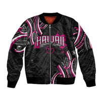 Traditional Art Hawaiian Kakau Tattoos Bomber Jacket Pink Color LT03 Unisex Pink - Polynesian Pride