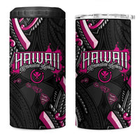 Traditional Art Hawaiian Kakau Tattoos 4 in 1 Can Cooler Tumbler Pink Color LT03 One Size: 16 oz Pink - Polynesian Pride