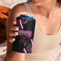 Traditional Art Hawaiian Kakau Tattoos 4 in 1 Can Cooler Tumbler Pink Color LT03 - Polynesian Pride