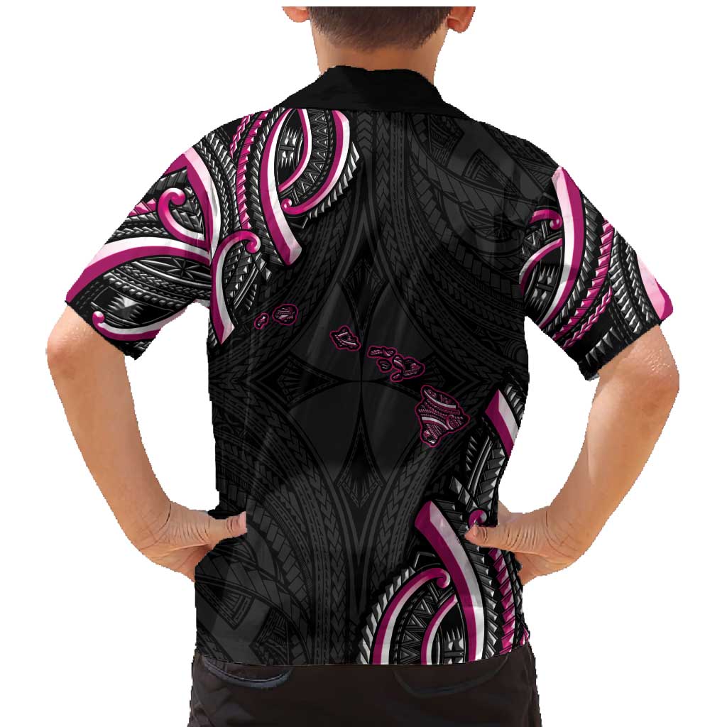 Traditional Art Hawaiian Kakau Tattoos Family Matching Mermaid Dress and Hawaiian Shirt Pink Color LT03 - Polynesian Pride