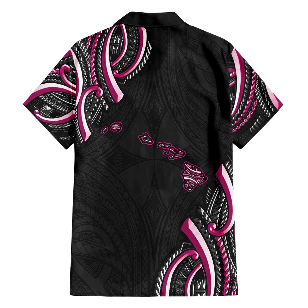 Traditional Art Hawaiian Kakau Tattoos Family Matching Off Shoulder Maxi Dress and Hawaiian Shirt Pink Color LT03 - Polynesian Pride
