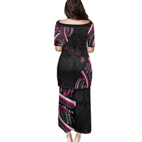 Traditional Art Hawaiian Kakau Tattoos Family Matching Puletasi and Hawaiian Shirt Pink Color LT03 - Polynesian Pride
