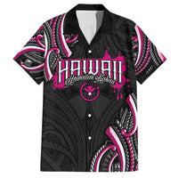 Traditional Art Hawaiian Kakau Tattoos Family Matching Summer Maxi Dress and Hawaiian Shirt Pink Color LT03 Dad's Shirt - Short Sleeve Pink - Polynesian Pride