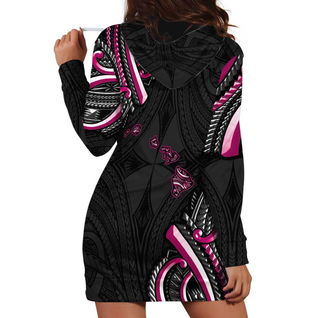 Traditional Art Hawaiian Kakau Tattoos Hoodie Dress Pink Color LT03 - Polynesian Pride