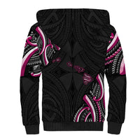 Traditional Art Hawaiian Kakau Tattoos Sherpa Hoodie Pink Color LT03 - Polynesian Pride