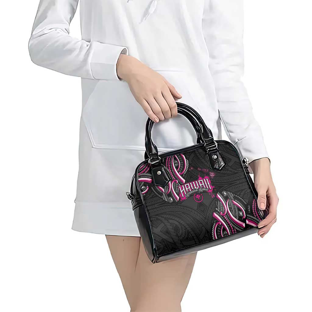 Traditional Art Hawaiian Kakau Tattoos Shoulder Handbag Pink Color - Polynesian Pride