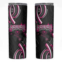 Traditional Art Hawaiian Kakau Tattoos Skinny Tumbler Pink Color LT03 Pink - Polynesian Pride