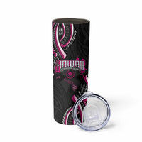 Traditional Art Hawaiian Kakau Tattoos Skinny Tumbler Pink Color LT03 - Polynesian Pride