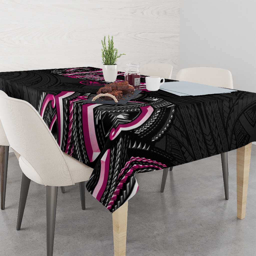 Traditional Art Hawaiian Kakau Tattoos Tablecloth Pink Color - Polynesian Pride