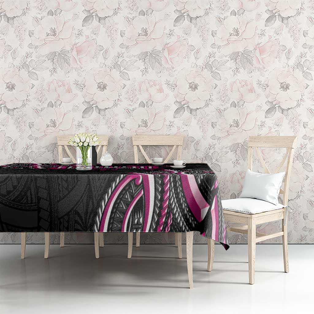 Traditional Art Hawaiian Kakau Tattoos Tablecloth Pink Color - Polynesian Pride