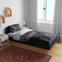 Traditional Art Hawaiian Kakau Tattoos Bedding Set Purple Color - Polynesian Pride