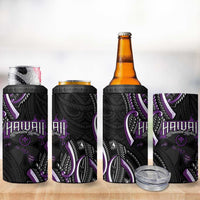 Traditional Art Hawaiian Kakau Tattoos 4 in 1 Can Cooler Tumbler Purple Color LT03 - Polynesian Pride