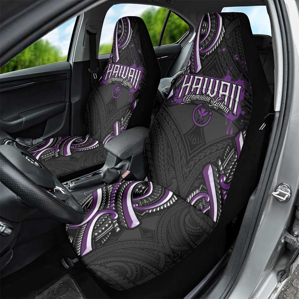Traditional Art Hawaiian Kakau Tattoos Car Seat Cover Purple Color LT03 - Polynesian Pride