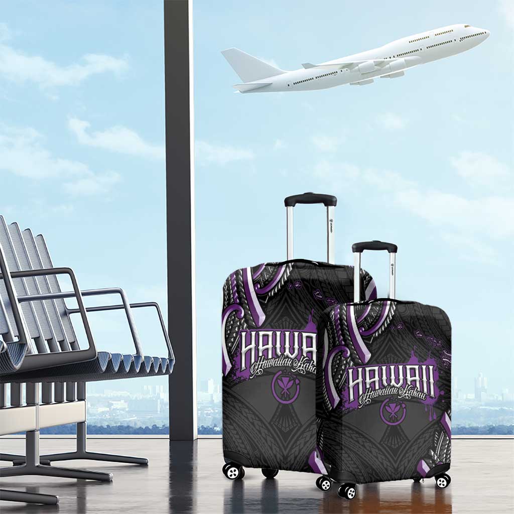 Traditional Art Hawaiian Kakau Tattoos Luggage Cover Purple Color LT03 - Polynesian Pride