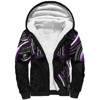 Traditional Art Hawaiian Kakau Tattoos Sherpa Hoodie Purple Color LT03 Unisex Purple - Polynesian Pride