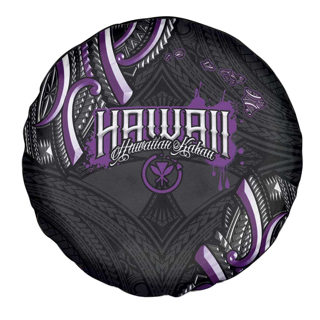 Traditional Art Hawaiian Kakau Tattoos Spare Tire Cover Purple Color LT03 - Polynesian Pride
