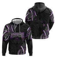 Traditional Art Hawaiian Kakau Tattoos Zip Hoodie Purple Color LT03 - Polynesian Pride