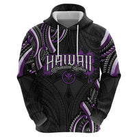 Traditional Art Hawaiian Kakau Tattoos Zip Hoodie Purple Color LT03 - Polynesian Pride