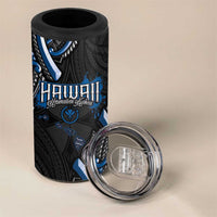 Traditional Art Hawaiian Kakau Tattoos 4 in 1 Can Cooler Tumbler Blue Color LT03 - Polynesian Pride