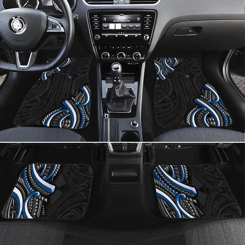 Traditional Art Hawaiian Kakau Tattoos Car Mats Blue Color LT03 Set 4pcs Blue - Polynesian Pride