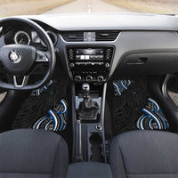 Traditional Art Hawaiian Kakau Tattoos Car Mats Blue Color LT03 Set 2pcs - Front Blue - Polynesian Pride