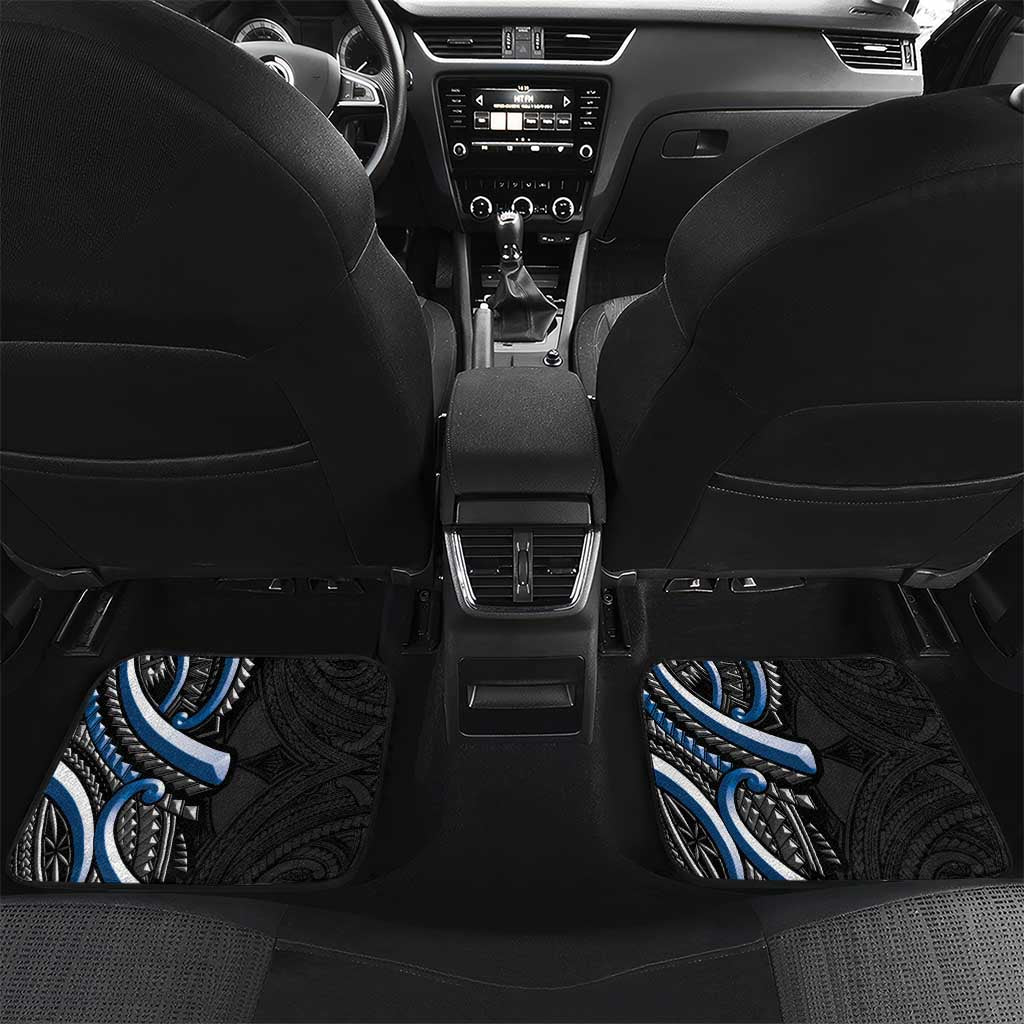 Traditional Art Hawaiian Kakau Tattoos Car Mats Blue Color LT03 Set 2pcs - Back Blue - Polynesian Pride