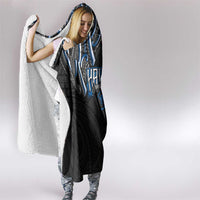 Traditional Art Hawaiian Kakau Tattoos Hooded Blanket Blue Color - Polynesian Pride